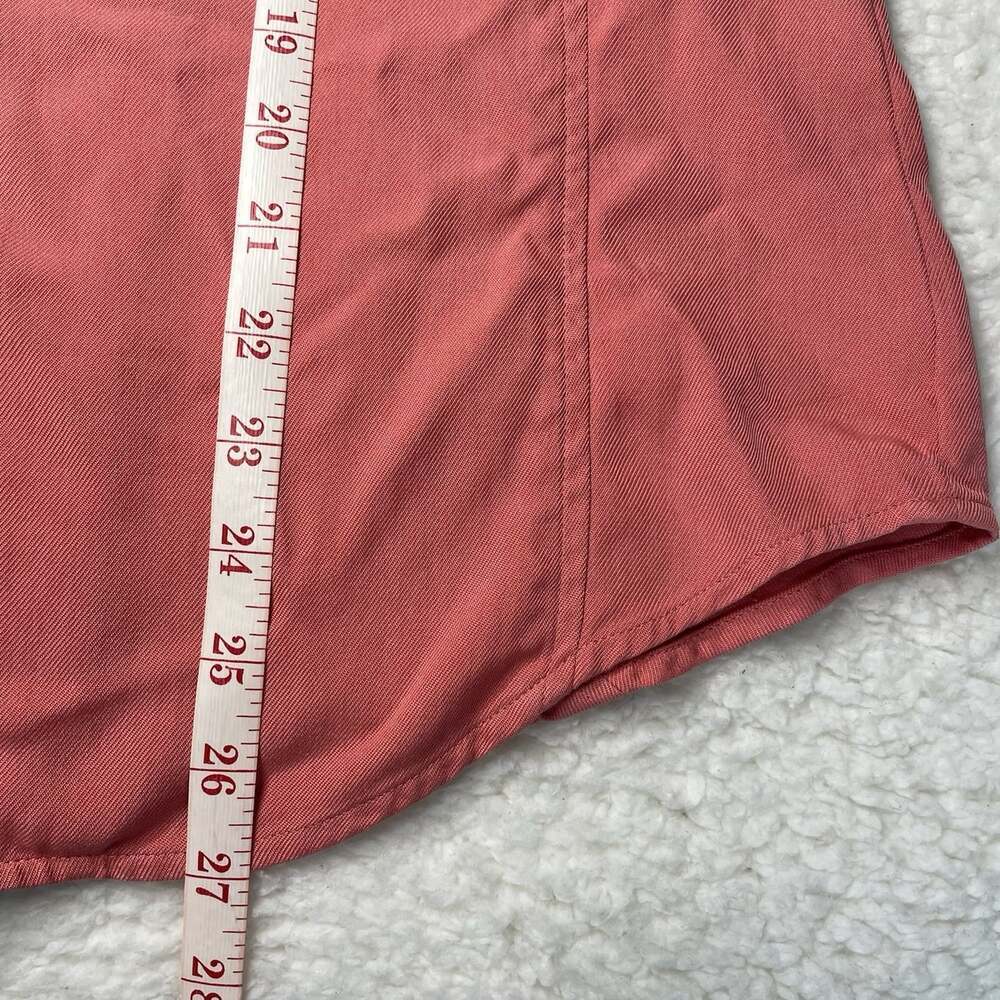 Jones NY Signature 100% Silk Womens L Long Sleeve Shirt Salmon Workwear Button - Picture 10 of 16